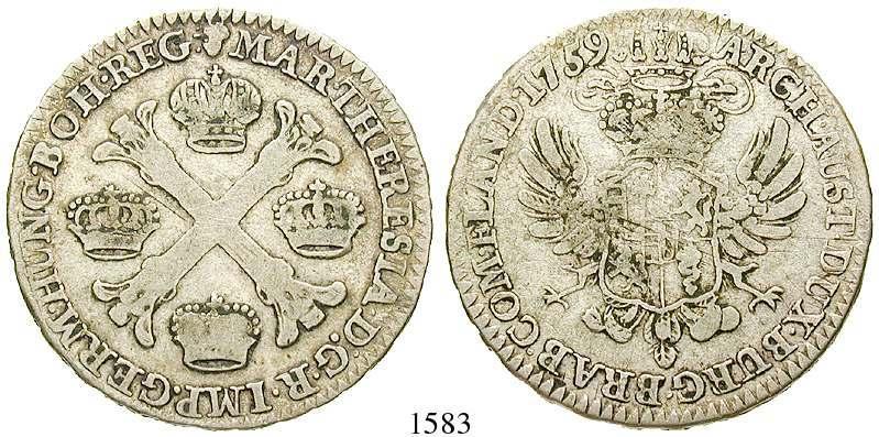 gereinigt, ss+ 30,- 1581 Kronentaler 1765, Brüssel. Dav.