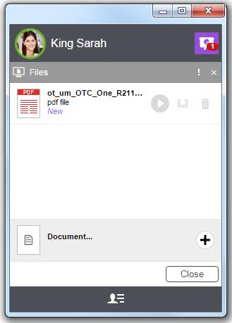 13.1 Dokumente während einer Instant Messaging-Konversation freigeben Klicken Sie auf das Freigabe-Symbol, um die Dokumentenfreigabe zu starten.