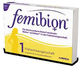 Femibion ist ein Nahrungsergänzungsmittel und kann eine ausgewogene, abwechslungsreiche Ernährung und gesunde Lebensweise nicht ersetzen.
