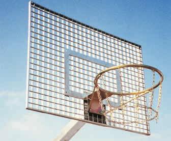 SPORTANLAGEN SANDKASTEN Basketball-Einmast-Konstruktion Konstruktion: Ständer aus Quadratrohr, Zielbrett 1200 x 900 mm, Korb und Netz aus em Stahl.