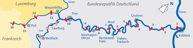 Wasserkraftanlagen Mosel Beschreibung der Standorte Bundeswasserstraße mit 10