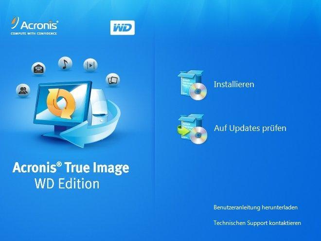 Acronis True Image WD Edition: Die Software hilft zum Umziehen vorhandener Installationen.