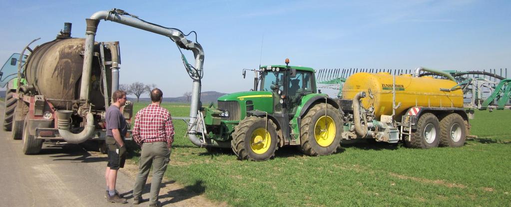 Ein Landwirt nutzt auch überbetrieblich 18 m³ Güllefass mit 500 Betriebsstunden im Jahr. Qualitätsangebot: 1 bar Ackerdruck Traktor und Fass; Straßendruck: 2 bar Traktor und 4 bar Fass.