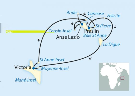 Schiffsreise Afrika Seychellen Seychellen - Reise zu den Inseln des Überflusses 14-tägige Erlebnisreise mit 8-tägiger Seychellen-Kreuzfahrt Reiseübersicht Schon der Name Seychellen weckt