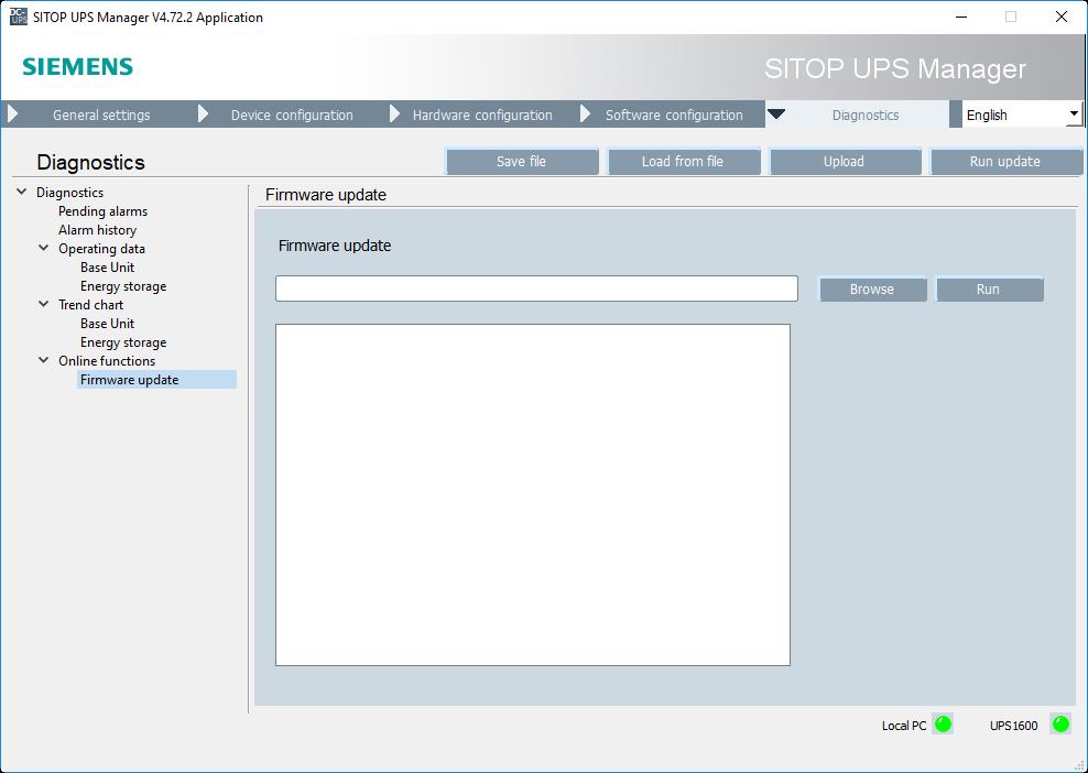 2.2.2 Aktualisierung der Firmware Im SITOP UPS Manager finden Sie die Funktion
