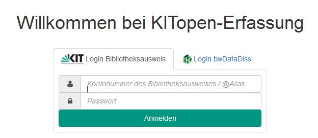 Volltext-Upload in KITopen Alle Beschäftigte des KIT haben Zugang zu KITopen. KITCard muss als Bibliotheksausweis freigeschaltet sein. Eine einmalige Registrierung ist erforderlich.