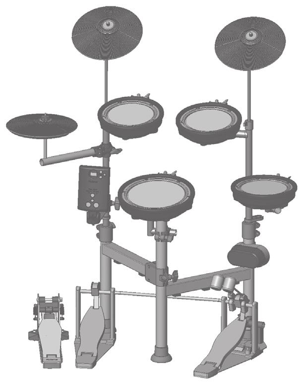 Das akustische Schlagzeug-Set Tom (Tom 1, Tom 2) Die Toms sind normalerweise auf der Bass Drum montiert.