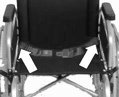 4.5 Der Sicherheitsgurt Als Zubehör ist für den Primo basico ein Sicherheitsgurt erhältlich. Zur Befestigung am Rollstuhl führen Sie diesen am seitlichen Rahmenrohr herum.