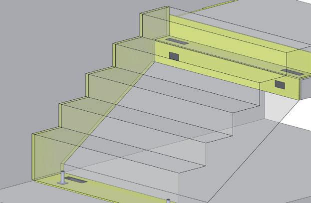 4 Der überstehende Weichschaumstoff ISOPE wird erst beim Einbringen des Treppenbelages