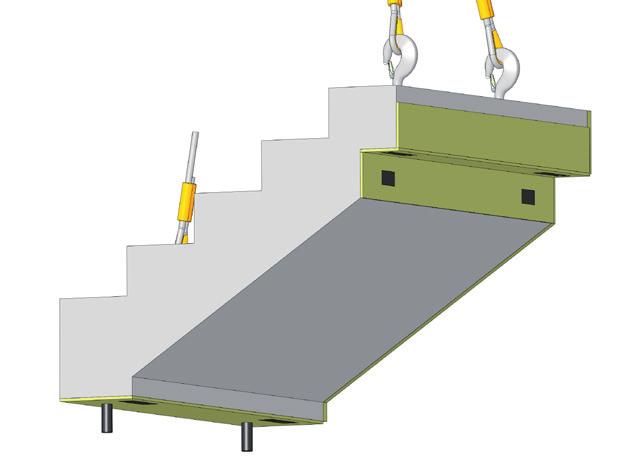 B A 2 Bereich Treppenfuss, flaches Auflager: Das Treppenlager ISOTREPP wird auf einen