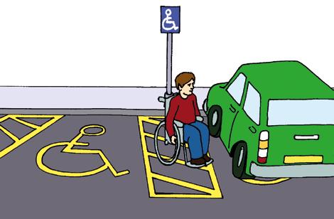 Behinderten-Parkplätze Es gibt keine Behinderten-Parkplätze vor der Weberei. Aber die Weberei hat einen großen Parkplatz. Es gibt 2 Behinderten-Parkplätze vor der Spinnerei.