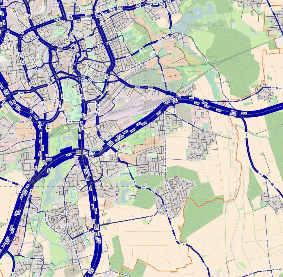 Kfz-Verkehr heute Wichtige Straßen im Südosten: Wolfenbütteler Straße / A36 ca. 40.