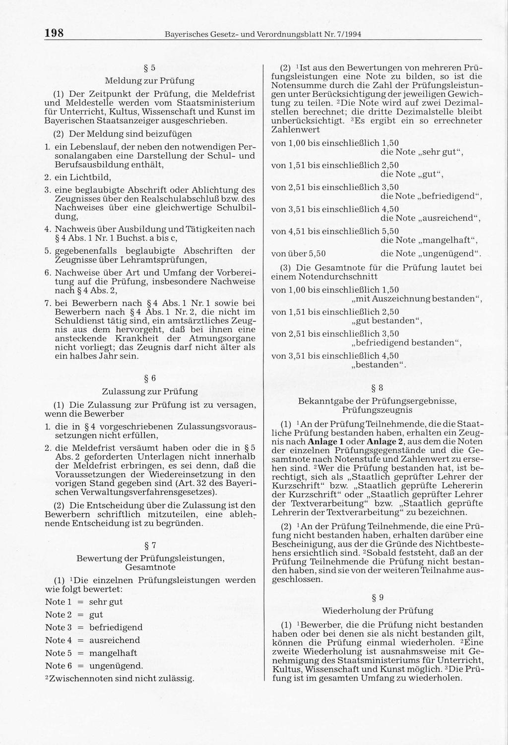 198 Bayerisches Gesetz- und Verordnungsblatt Nr.