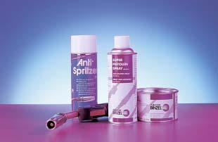 Verlassen Sie sich auf Original Schweißzubehör von ABICOR BINZEL. 1 2 3 1 Anti-Spritzer- Spray, silikon- und lösungsmittelfrei, 400 ml, Best.-Nr.: 192.