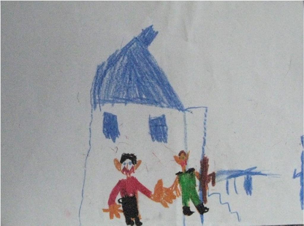 Malen familiärer Szenen: Auf dieser Zeichnung hat Valerie, 8 Jahre alt, festgehalten, wie ihr alkoholisierter Vater, nachdem er