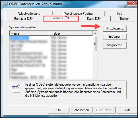 Wenn die Installation erfolgt ist, stellen Sie eine ODBC Verbindung zu der zuvor erstellten Test Datenbank her.