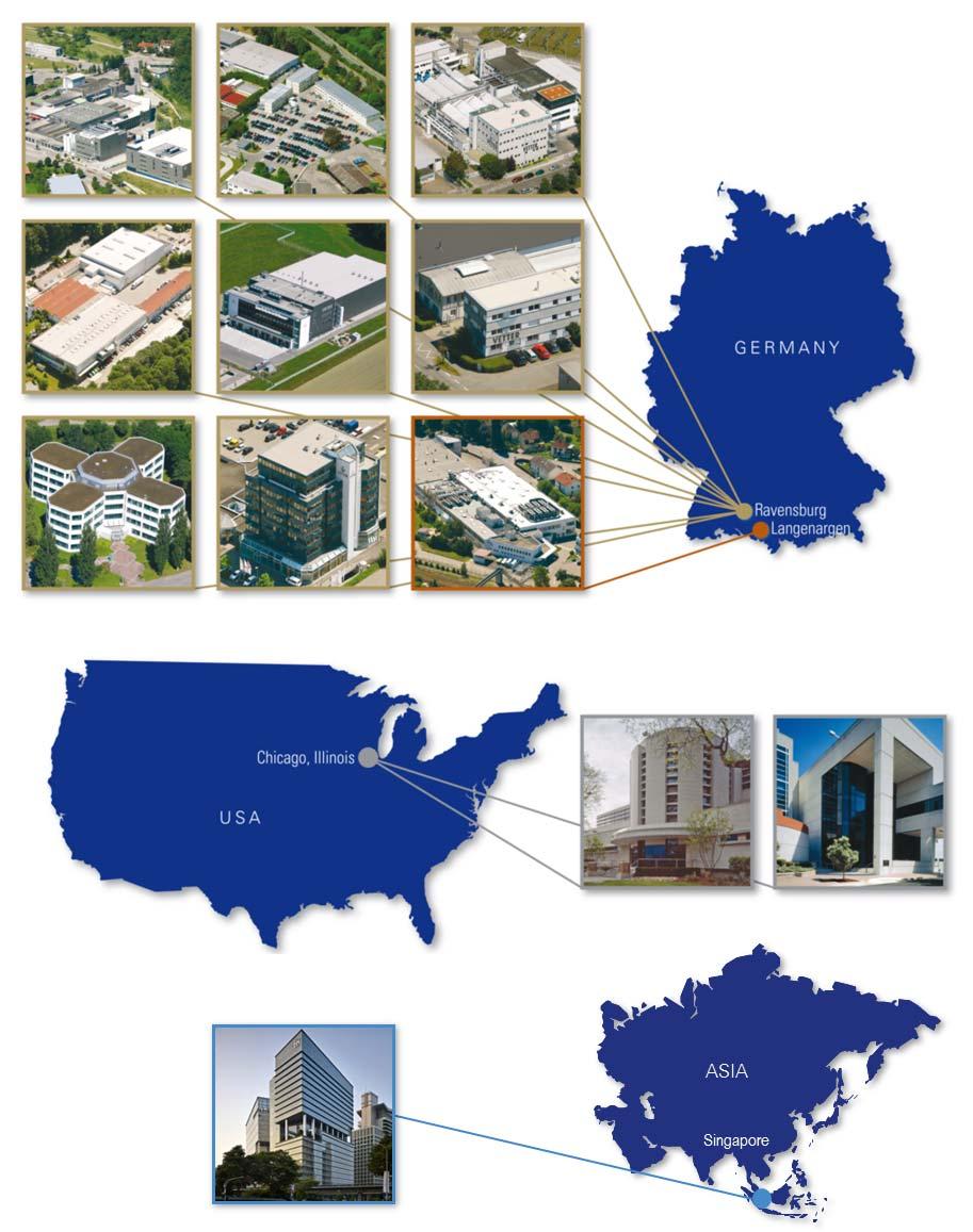 Hightech Produktion in Deutschland und den USA Vier unabhängige Fertigungsstätten für die klinische und kommerzielle Abfüllung Ravensburg & Langenargen Germany Etablierte Produktionsstätte für die