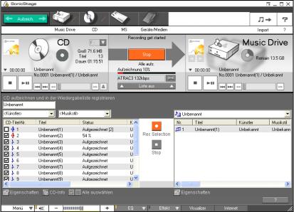 Verwalte vo Audiodateie mit SoicStage 63 Beim erstmalige Aufzeiche eier Audio-CD auf Ihrem optische Laufwerk wird das Dialogfeld CD-Laufwerk optimiere eigebledet.