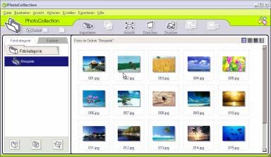 Verwede vo PictureGear Studio Verwede der PhotoCollectio-Fuktio Sie köe importierte Bilder auf der Festplatte Ihres Computers verwalte.
