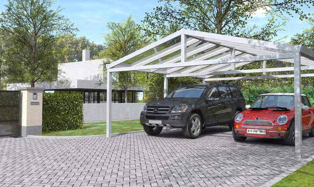 Einzel- und Doppel- Satteldach-Carport KLASSIK IN STIL & FORM Passt zu jedem Stil Ein Carport mit Satteldach ist in jedem Fall eine perfekte Wahl, es ist funktional und