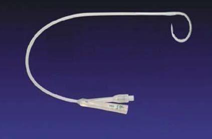 Suprapubische Harnableitung Integralkatheter mit Einrollspitze einzeln in die Wandung integrierter Ballon aus Silikon 3 5 ml, 40 cm lang zentrale Öffnung 2