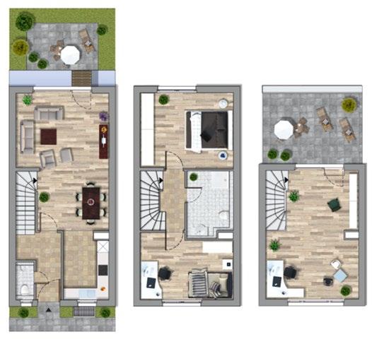 Häuserbreiten: 4,50 m 5,00 m 5,50 m getrennte Bodenplatte und zweischalige Haustrennwand erhöhter