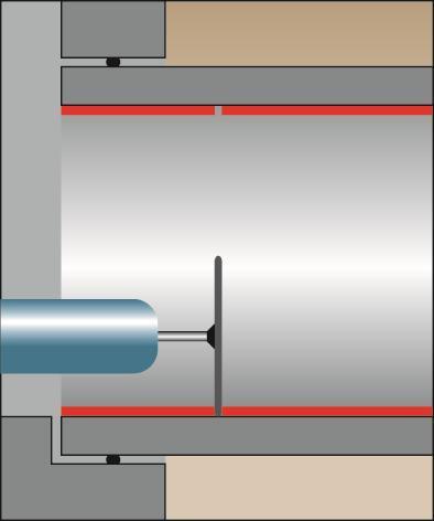 3.3 Vorbereitung: Liner zuschneiden Passenden Tiefenanschlag montieren Linerstärke messen. Am Druckluftschneidwerkzeug den passenden Anschlag montieren.