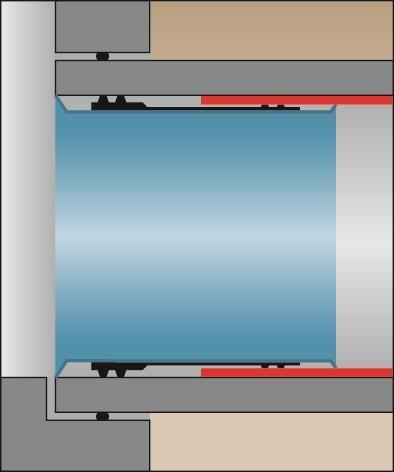 Linerendmanschette im Altrohr positionieren je nach Einbindungsvariante Variante A (= Regelvariante): Einbindung Liner - Altrohr Gummidichtung sitzt mittig auf der Edelstahlmanschette.
