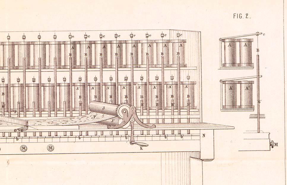 Musikautomat: das archivische Original, die technische Zeichnung J.