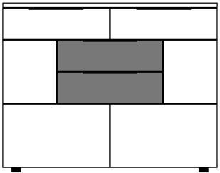 Sideboard 2 Türen rechts/links 2 Türen rechts/links 1 Klappe mitte 2 Schubkästen mitte Breite Höhe 120,0 cm 91,7 cm