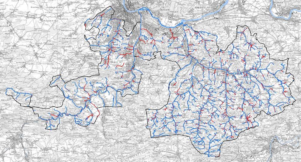 Kein Verzicht auf die Festlegung des Gewässerraumes: bei eingedolten Gewässern: Rund ein Fünftel der Fliessgewässer im Kanton Basel- Landschaft sind eingedolt.