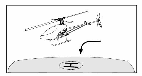 9. Versuchen Sie die folgenden Flugübungen! Fliegen sie den Helikopter im Viereck. Dabei sollte das Heck in ihre Richtung zeigen.