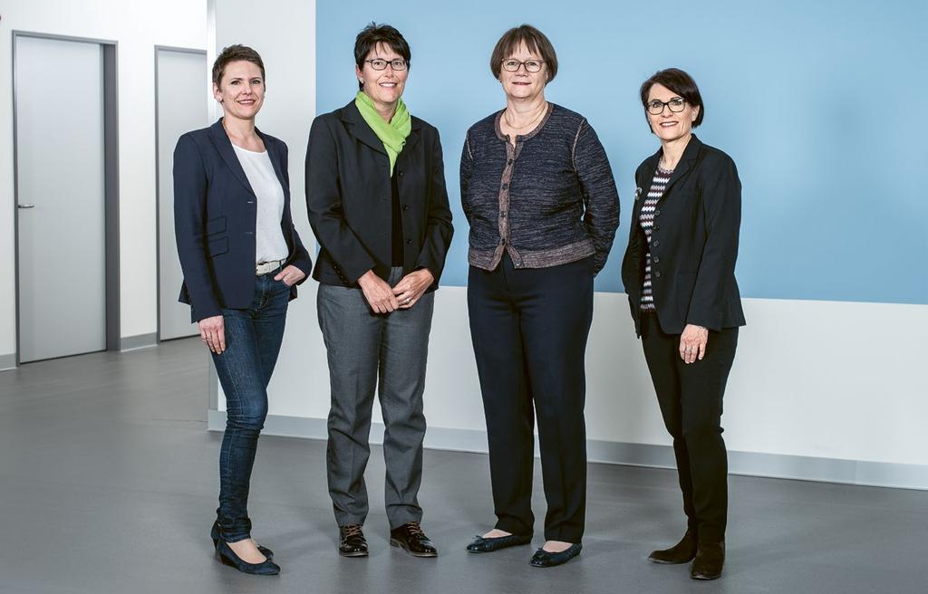 Das Pflegekader Departement III (v.l.n.r.): Jeannette Mädel, Susanne Vanini, Doris Blöchlinger, Christina Dürr Rezertifizierung Stroke Unit Am 12.
