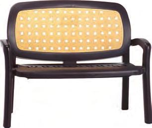 Stapelbank "Arena" Möbel aus hochwertigem Vollkunststoff mit Geflechtlook natur kälte- und UV-unempfindlich Ausführung 546.