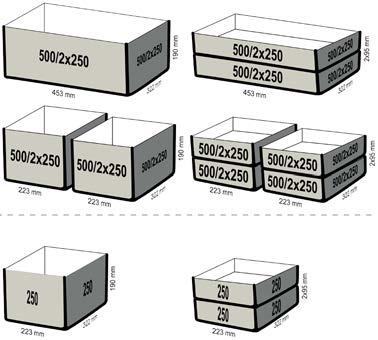6.3 Die wichtigsten Bauregeln Symbolik Je nach Systembreite und -tiefe werden die Boxen im virtual.
