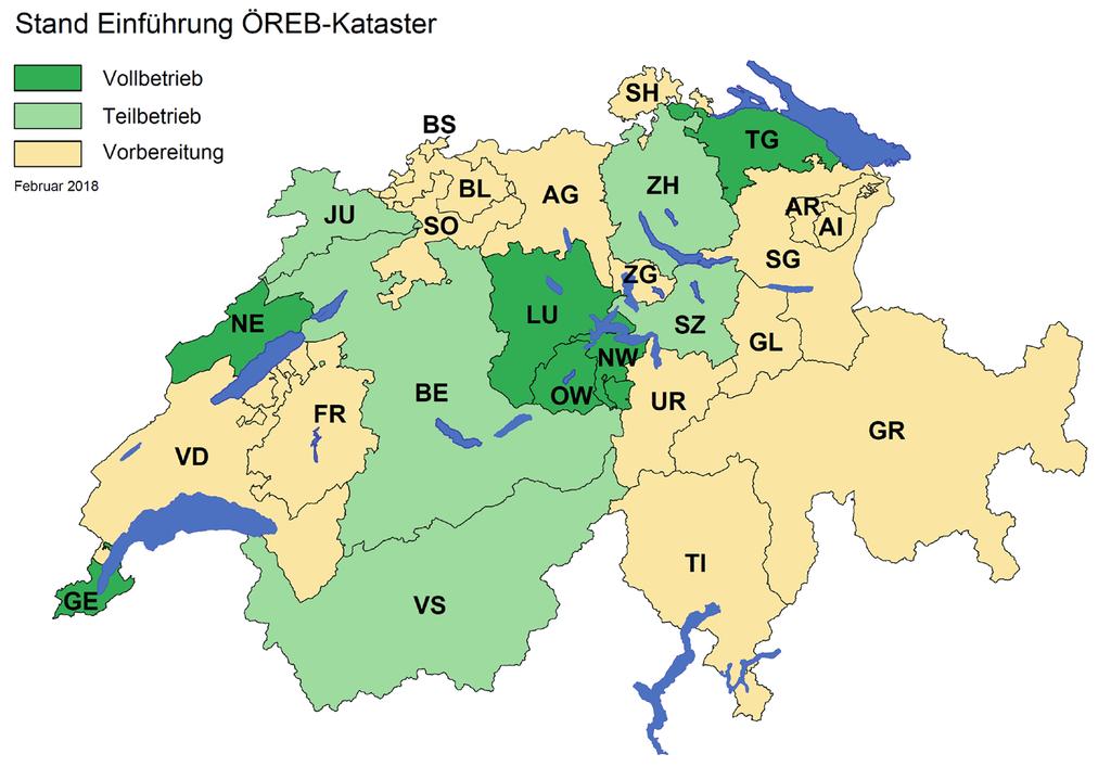 Stand ganze Schweiz Bis Ende 2017 konnte der Bund die Einführungs-Konzepte von 24 Kantonen genehmigen. Damit ist schweizweit ein guter Projektstand erreicht.