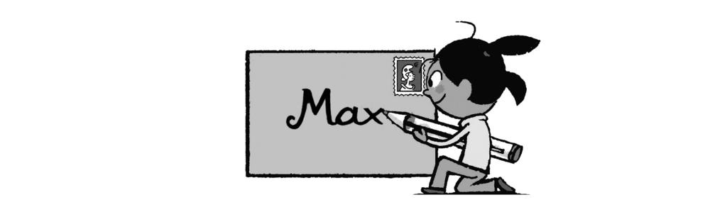 Wie viele Fotos steckt Max noch in den Umschlag? Max steckt noch in den Umschlag.