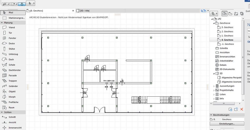 Roadmap - MGPa 1. Modellierung des Gebäudes mit Nutzung des Templates (MGPa.tpl-Datei).