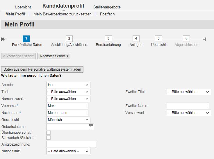 Sie können direkt über den Link Stellenangebote -> Meine Bewerbungen zu der Bewerbung springen oder das Fenster über die Schaltfläche Schließen beenden.