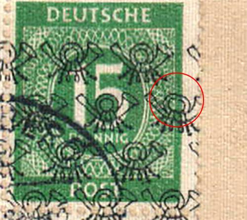 9) Weltbrief aus Paderborn mit einer portorichtigen 50-Pfg der 1. Kontrollratsausgabe mit Netzaufdruck.