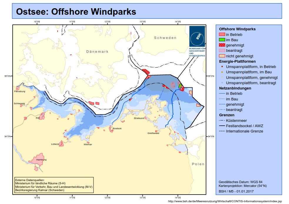 Herausforderungen beim Bau von Offshore-Bauwerken Planungsstand Offshore-Windenergie am Netz: