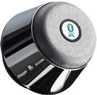 Bluetooth-Lautsprecher, verchromt - mit integriertem FM-Radio - Micro-SD-Kartenslot - AUX-Eingang - Mikrofon (Freisprechfunktion) - inkl.