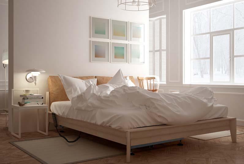 Höhenverstellung: die Höhe kann individuell um bis zu 40 cm über den Handschalter eingestellt werden Allegra Bett-Liftsystem Allegra-Bett-Liftsystem mit Holzlattenrost Für eine bewusste,