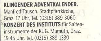 49 Kleine Zeitung, Aviso, 15.12.2011, S.