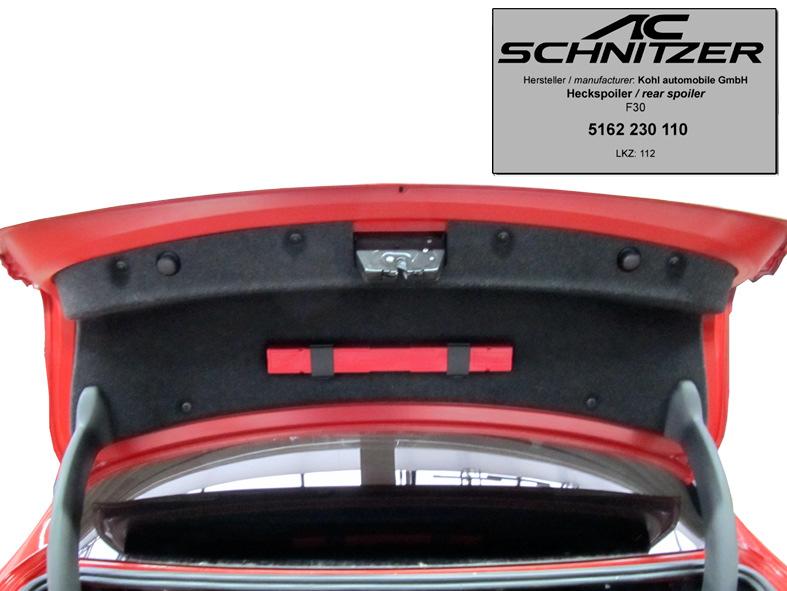 Fitting Instructions AC Schnitzer Rear Roof Spoiler 3er Series (F30) 3. Fitting... ( resumption ) Fig. 7 Important!