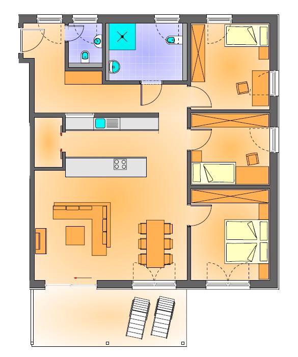 Beispiel Vier-Zimmer-Wohnung (Nr. 6) Beispiel 2-Zimmer-Wohnung (Nr.
