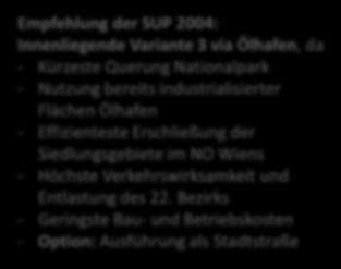 Untersuchung Planungsvarianten vor 2008 1 Lobautunnel + S1-Spange + Stadtstraße 2