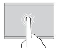 Touch-Gesten verwenden Tippen Tippen Sie mit einem Finger auf eine beliebige Stelle des Trackpad, um ein Element auswählen oder zu öffnen.