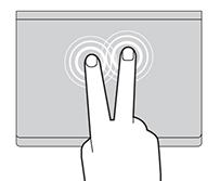 Blättern mit zwei Fingern Legen Sie zwei Finger auf das Trackpad, und bewegen Sie sie in vertikale oder horizontale Richtung.