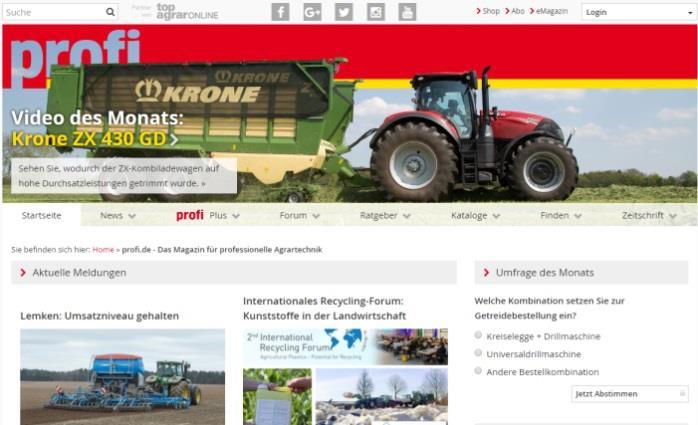Profi Landtechnik pur Factsheet profi profi.de profi.de - das Portal für professionelle Agrartechnik. Mit dem Fachportal profi.